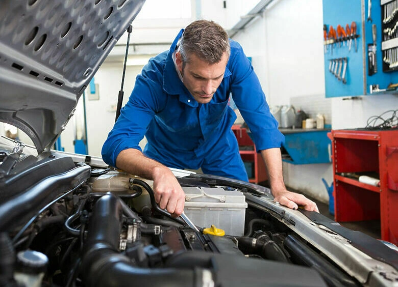 Mechanic working with care